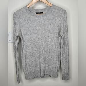 BANANA REPUBLIC Long Sleeve Gray Tight Cable Knit Sweater Scoop Neck Medium
